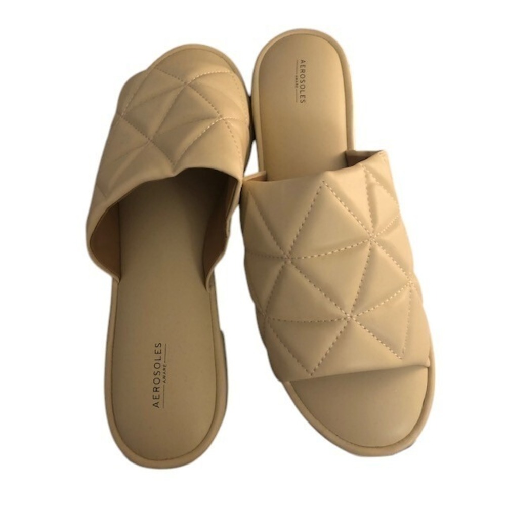 AEROSOLES Slide Sandels Woman's 12M Ivory JASPER elegant beachy Coastal New - Picture 5 of 8